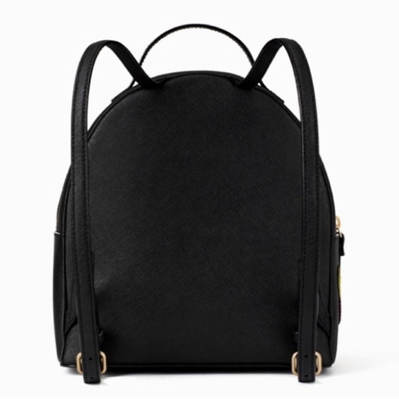 NEW! Kate Spade Run Wild Leopard Tomi Leather Backpack Sequin Black - Picture 5 of 12